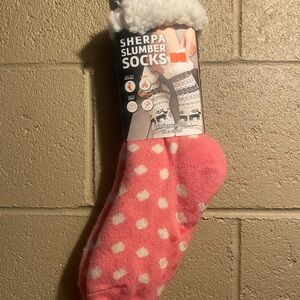 Sherpa Slumber Pink Polka Dot Socks